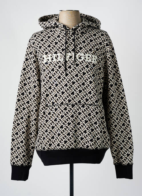 Sweat-shirt à capuche noir TOMMY HILFIGER pour homme