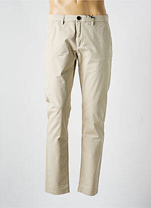 Pantalon chino tissage popeline taille normale beige IKKS homme