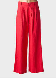 Pantalon large fermeture zippée sous rabat boutonné taille normale rouge GRACE & MILA femme