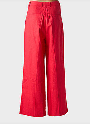 Pantalon large fermeture zippée sous rabat boutonné taille normale rouge GRACE & MILA femme