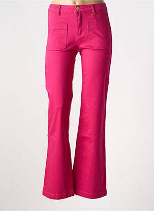 Pantalon flare stretch taille haute rose LA PETITE ETOILE femme