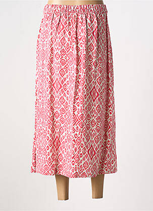 Jupe longue imprimé fantaisie rose ICHI femme