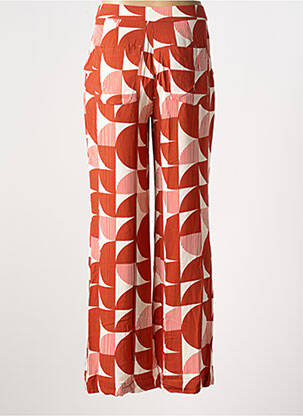 Pantalon large tissage popeline taille normale orange THINKING MU femme