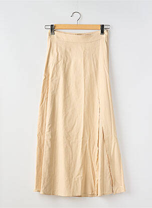 Jupe longue coupe droite beige THINKING MU femme
