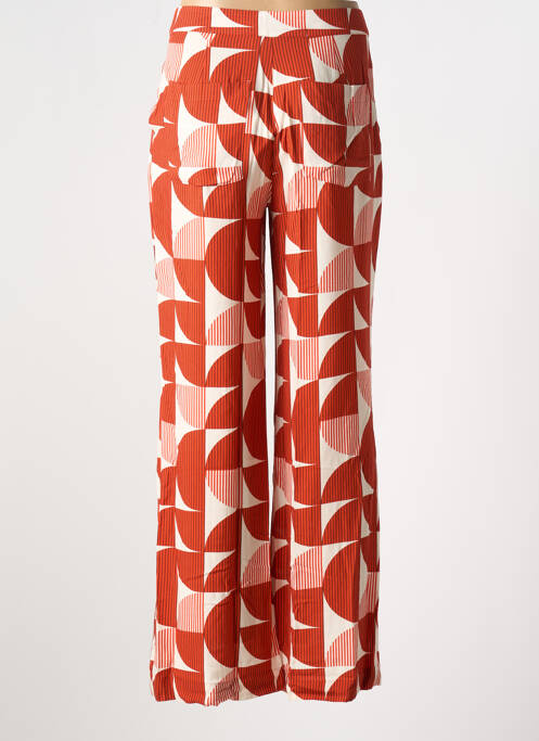 Pantalon large fermeture zippée sous rabat boutonné taille normale orange THINKING MU femme