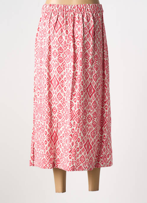 Jupe longue rose ICHI pour femme