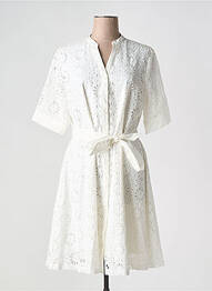 Robe mi-longue manches courtes manches courtes blanc LEO & UGO femme