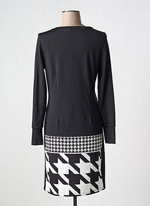 Robe mi-longue imprimé fantaisie manches longues noir TUZZI femme