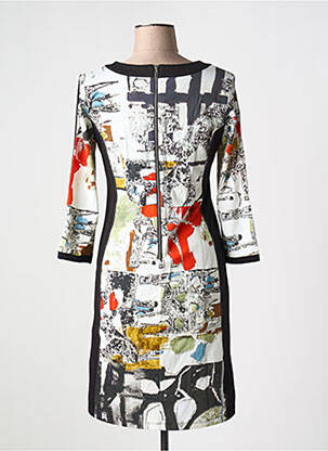 Robe mi-longue manches 3/4 manches 3/4 blanc DOLCEZZA femme