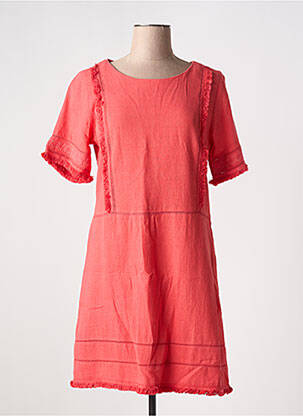 Robe mi-longue manches courtes manches courtes rouge MD'M femme