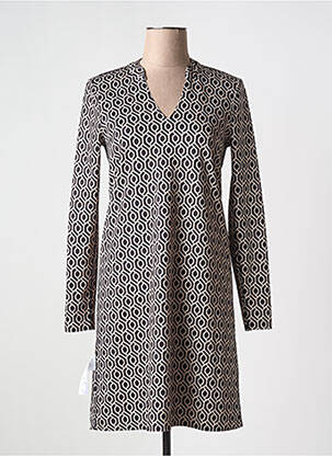 Robe mi-longue imprimé fantaisie manches longues violet TUZZI femme