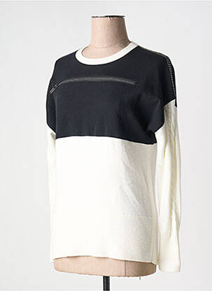 Pull coupe droite manches longues blanc TUZZI femme