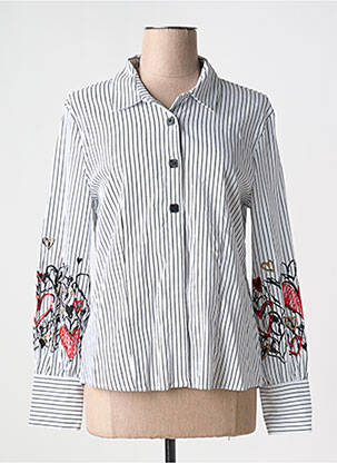 Chemisier coupe cintrée manches longues blanc DOLCEZZA femme