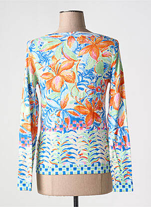 Pull coupe cintrée manches longues bleu LEO & UGO femme