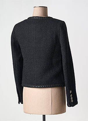Veste casual col rond noir LEO & UGO femme