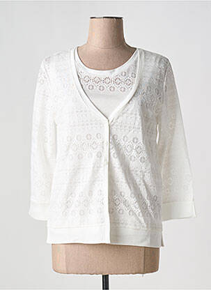 Twin-set manches 3/4 blanc LEO & UGO femme