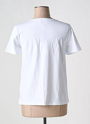 T-shirt sérigraphie floquée manches courtes blanc LEO & UGO femme