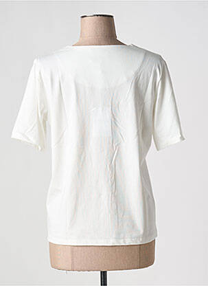 T-shirt sérigraphie floquée manches courtes blanc LEO & UGO femme