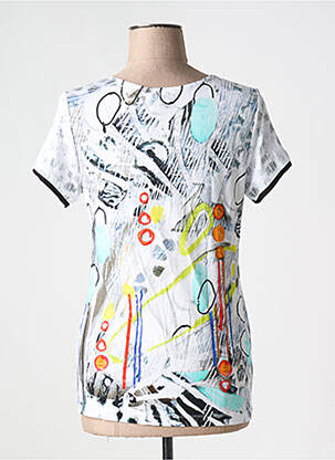 T-shirt imprimé fantaisie manches courtes blanc DOLCEZZA femme