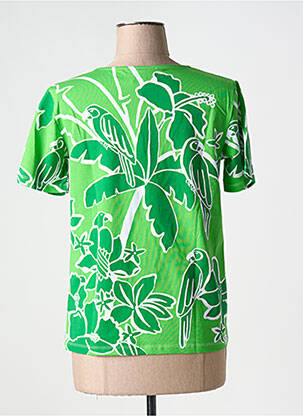 T-shirt stretch manches courtes vert LEO & UGO femme