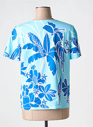 T-shirt stretch manches courtes bleu LEO & UGO femme