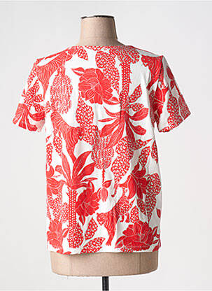 T-shirt col v manches courtes rouge LEO & UGO femme