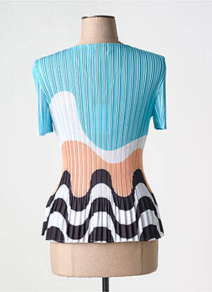 T-shirt imprimé fantaisie manches courtes bleu LEO & UGO femme