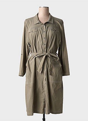 Robe mi-longue manches longues manches longues vert DOLCEZZA femme