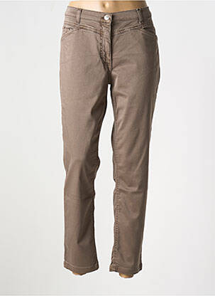 Pantalon slim tissage popeline taille normale marron BETTY BARCLAY femme