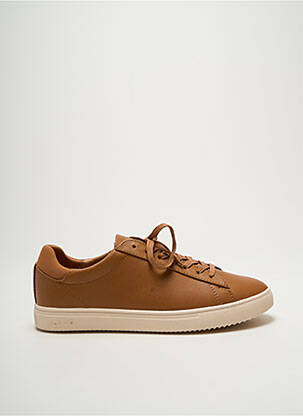 Baskets matière lisse bout rond marron CLAE homme
