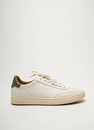 Baskets semelle amovible bout rond blanc CLAE homme