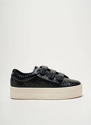 Baskets tissage satiné talon de 4 à 6cm noir NO NAME femme