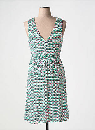 Robe mi-longue imprimé fantaisie sans manche vert SURKANA femme