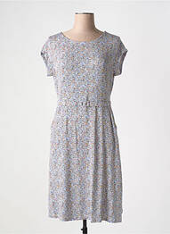 Robe mi-longue imprimé fantaisie manches courtes bleu SURKANA femme