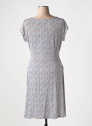 Robe mi-longue imprimé fantaisie manches courtes bleu SURKANA femme