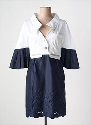 Robe mi-longue manches 3/4 manches 3/4 bleu ELISA CAVALETTI femme