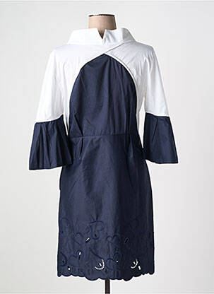 Robe mi-longue manches 3/4 manches 3/4 bleu ELISA CAVALETTI femme