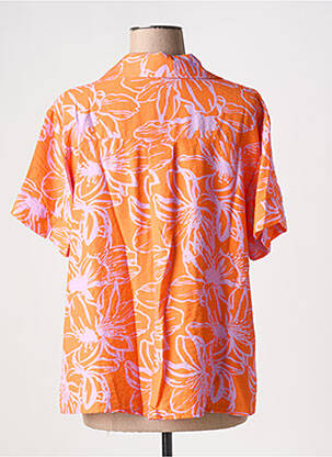 Chemisier imprimé fleurs manches courtes orange SCORZZO femme