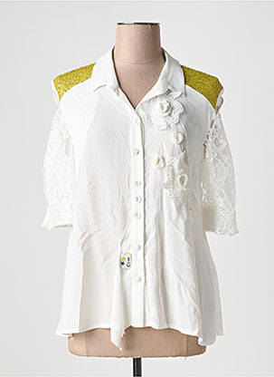 Chemisier coupe droite manches courtes blanc ELISA CAVALETTI femme