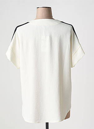 Blouse tissage crêpe manches courtes blanc REVER MILE femme