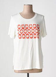 T-shirt sérigraphie avec strass manches courtes blanc TUZZI femme