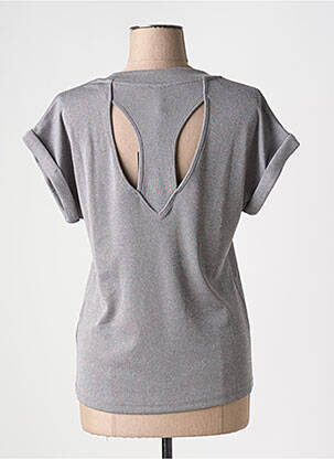 T-shirt col v manches courtes gris NÜ femme