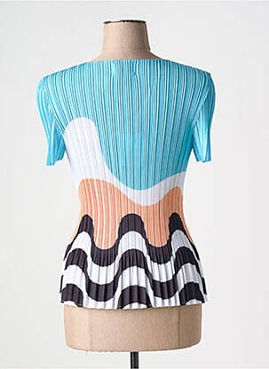 T-shirt imprimé fantaisie manches courtes bleu LEO & UGO femme