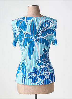 T-shirt col v manches courtes bleu LEO & UGO femme