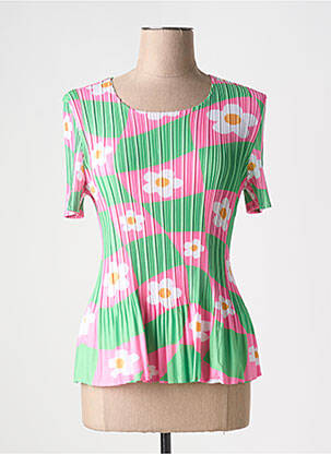 T-shirt coupe cintrée manches courtes vert LEO & UGO femme