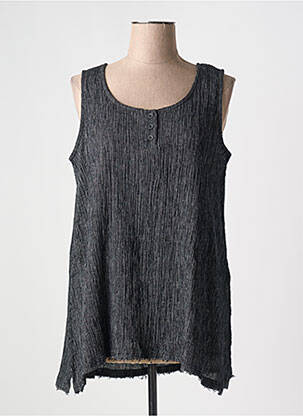 Top tissage crêpe sans manche noir OZAI N KU femme