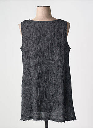 Top tissage crêpe sans manche noir OZAI N KU femme