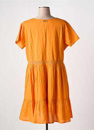 Robe mi-longue manches courtes manches courtes orange AGATHE & LOUISE femme