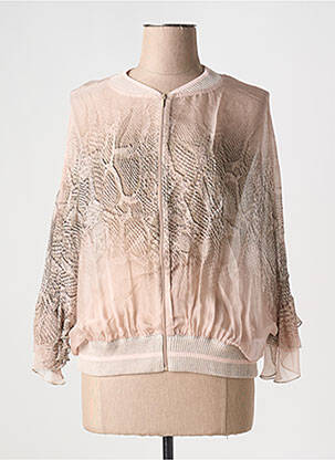 Veste casual col rond rose TRICOT CHIC femme