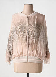Veste casual col rond rose TRICOT CHIC femme